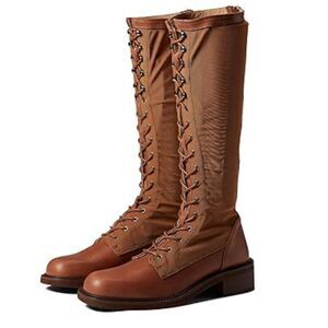Free People Trickum Tall Boot in Whiskey Size 7.5US Lace Up Block Heel $298